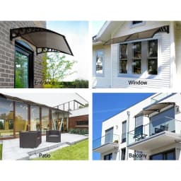 Window Door Awning 1x4m Brown Outdoor Rain Shelter Canopy Sun Shade Cover Polycarbonate Entrance Protection