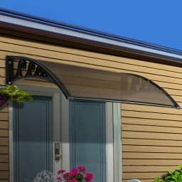 Window Door Awning 1x4m Brown Outdoor Rain Shelter Canopy Sun Shade Cover Polycarbonate Entrance Protection