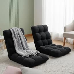 2X Lounge Sofa Bed Flannel Fabric Black Convertible Sleeper Sofa Upholstered Compact Modern Folding Guest Bed Living Room Furniture