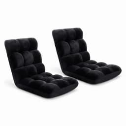 2X Lounge Sofa Bed Flannel Fabric Black Convertible Sleeper Sofa Upholstered Compact Modern Folding Guest Bed Living Room Furniture