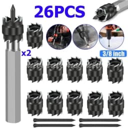 26PC 3/8" Double Sided Spot Weld Cutter Remover Drill Bit Welder Cut Rotary Kit