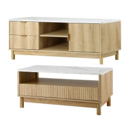 Pine TV Unit and Coffee Table Set with Storage Drawers Modern Living Room Furniture Organizer Console Table Set