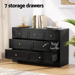 7 Drawer Dresser Storage Cabinet Bedroom Living Room Clothes Organizer Black