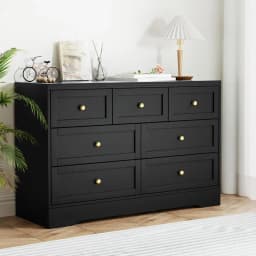 7 Drawer Dresser Storage Cabinet Bedroom Living Room Clothes Organizer Black