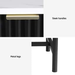Modern Black Bedside Table with 2 Drawers Compact Nightstand for Bedroom Storage End Table for Small Spaces