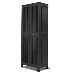 Outdoor Storage Cabinet 173cm Lockable Cupboard Shed Garage Adjustable Black