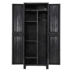 Outdoor Storage Cabinet 173cm Lockable Cupboard Shed Garage Adjustable Black