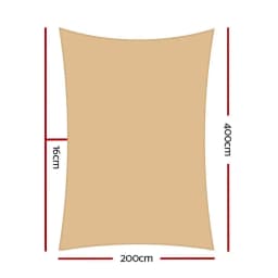 Rectangle Shade Sail 2x4m 185GSM 95 Percent UV Block Shade Cloth for Patio Garden Outdoor Sun Protection