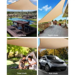 Rectangle Shade Sail 2x4m 185GSM 95 Percent UV Block Shade Cloth for Patio Garden Outdoor Sun Protection