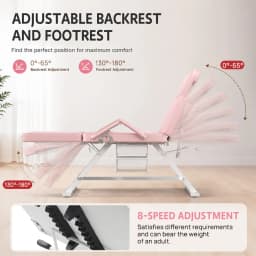 PORIYA 180CM Massage Table Beauty Bed Chair Stool Set Adjust Tattoo Recliner Therapy