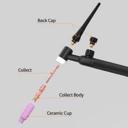 HITBOX WP17V TIG Welding Torch 4M Long Cable TIG Welder Gun with 10-25mm² Quick Connector Durable Welding Torch for Various Soldering Welding Equipment for HITBOX ARC200D,HBM200,MIG250DP