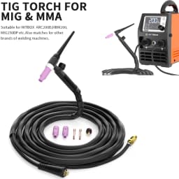 HITBOX WP17V TIG Welding Torch 4M Long Cable TIG Welder Gun with 10-25mm² Quick Connector Durable Welding Torch for Various Soldering Welding Equipment for HITBOX ARC200D,HBM200,MIG250DP