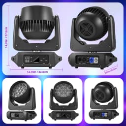 265W Beam Moving Head Light RGBW LED Lighting Zoom Wash Lights DMX Stage Effect Lighting for Disco Party Concert Theater