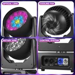 265W Beam Moving Head Light RGBW LED Lighting Zoom Wash Lights DMX Stage Effect Lighting for Disco Party Concert Theater