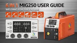 HITBOX MIG250 6 in1 MIG Welder MMA Gas/Gasless Aluminum Welding Machine 220V Synergic Single Pulse MIG Lift TIG Spot 2T/4T Function