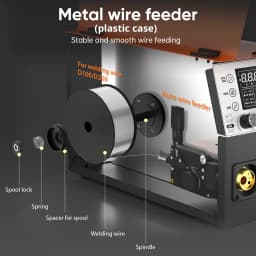 HITBOX MIG250 6 in1 MIG Welder MMA Gas/Gasless Aluminum Welding Machine 220V Synergic Single Pulse MIG Lift TIG Spot 2T/4T Function