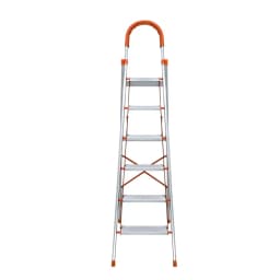 6 Step Folding Aluminum Multi Purpose Ladder Non Slip Platform Lightweight Portable Household Access Ladder