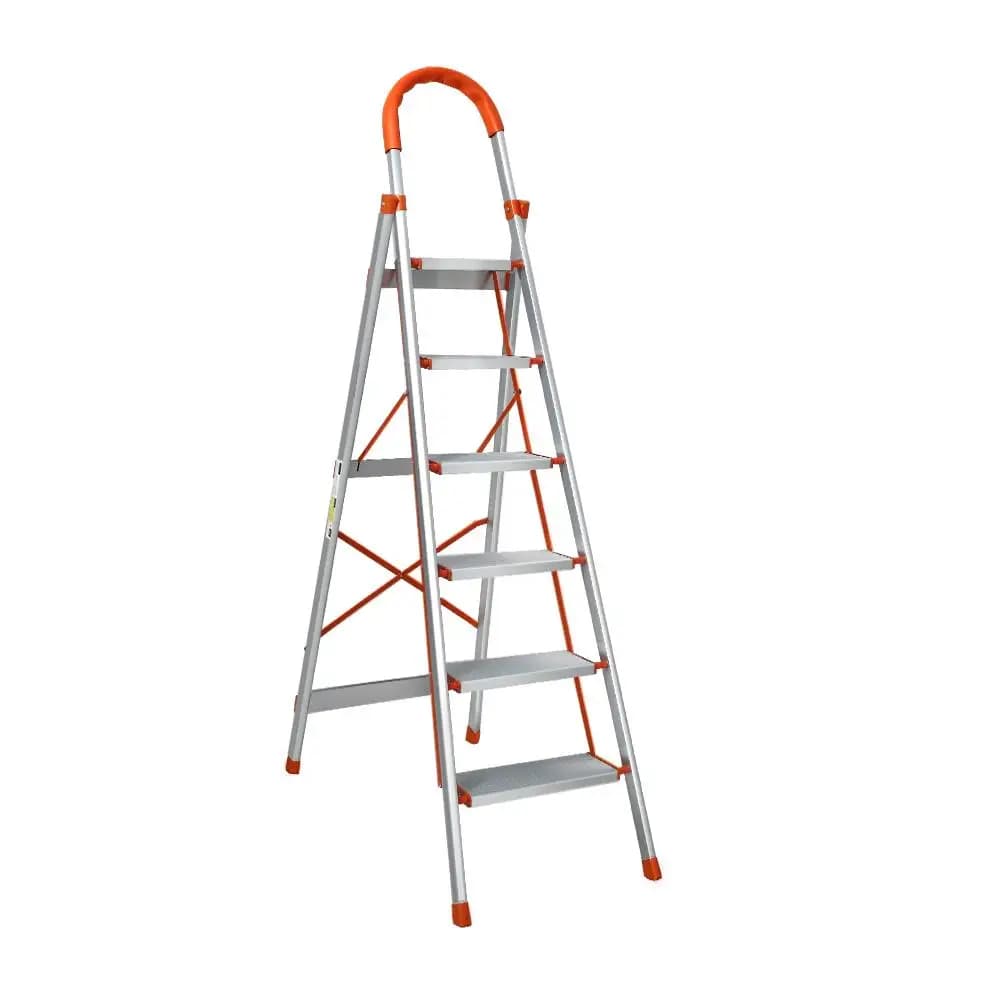 6 Step Folding Aluminum Multi Purpose Ladder Non Slip Platform Lightweight Portable Household Access Ladder