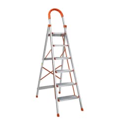 6 Step Folding Aluminum Multi Purpose Ladder Non Slip Platform Lightweight Portable Household Access Ladder