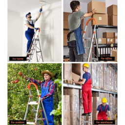 6 Step Folding Aluminum Multi Purpose Ladder Non Slip Platform Lightweight Portable Household Access Ladder