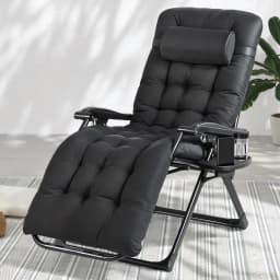 Sun Lounge Folding Zero Gravity Chair Outdoor Patio Recliner Adjustable Portable Camping Lounger