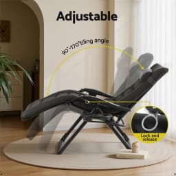 Sun Lounge Folding Zero Gravity Chair Outdoor Patio Recliner Adjustable Portable Camping Lounger