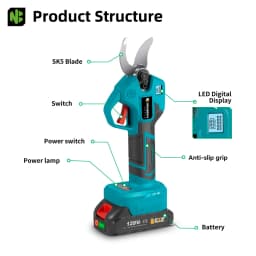 NEWBENY 30mm Cordless Brushless Electric Pruning Shears 4 Gear Fruit Tree Garden Bonsai Beautify Tool For Makita Battery Pin
