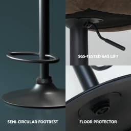 Set of 4 Adjustable Gas Lift Vintage Brown Leather Bar Stools for Kitchen Island Pub Counter High Back Swivel Chairs