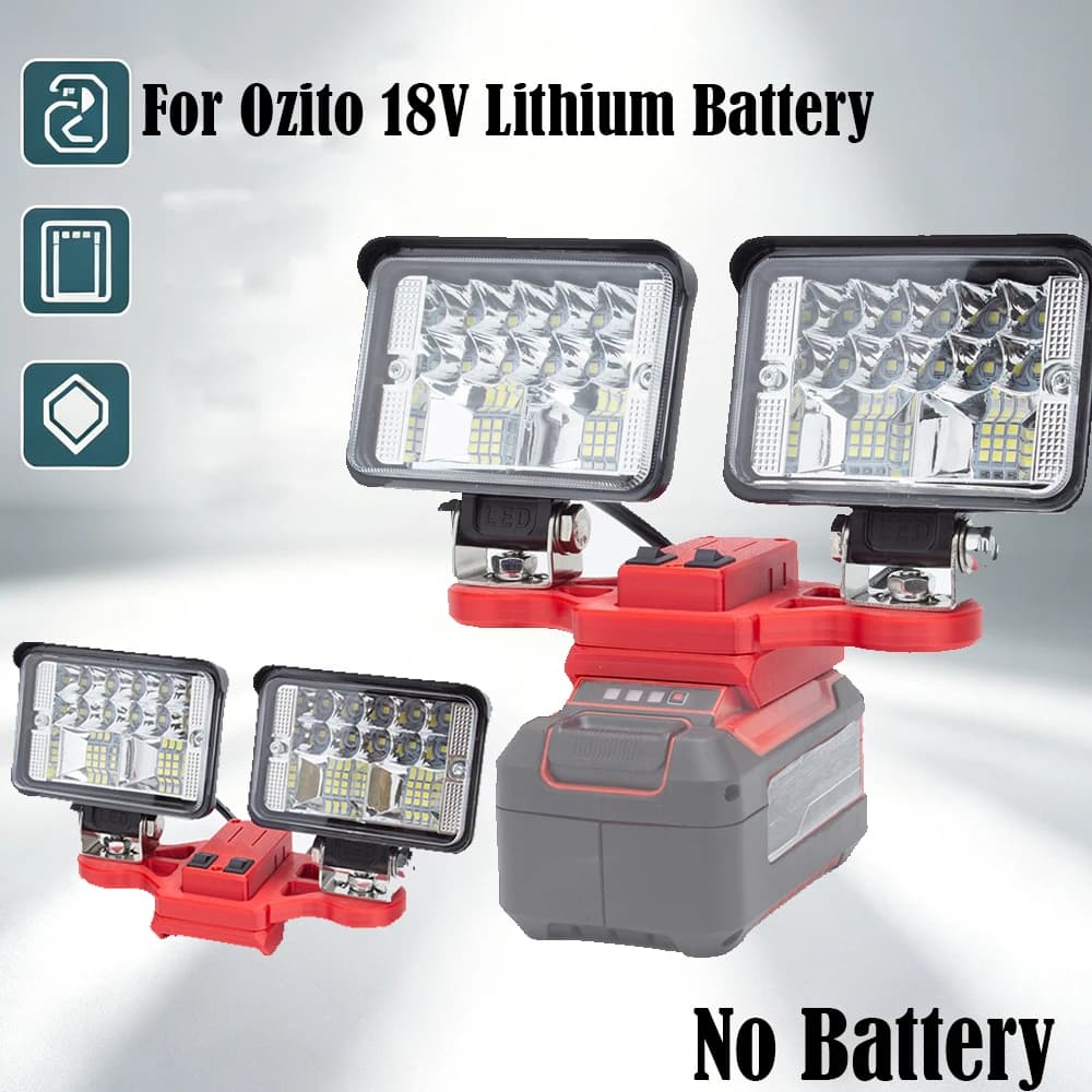 1PCS Portable Cordless LED Working Light For Ozito 18V for Einhell Lithium Battery W/USB Type-C Outdoor Work Fishing Handheld Emergency Light(NO Battery)