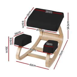 Kneeling Ergonomic Office Chair Memory Foam Balance Stool for home and Gaming 120kg Capacity Black