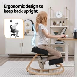 Kneeling Ergonomic Office Chair Memory Foam Balance Stool for home and Gaming 120kg Capacity Black