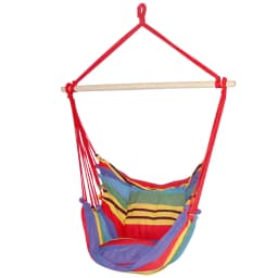 Outdoor Camping Hammock Chair with Cushion Pillow Rainbow Hanging Seat Comfortable Portable Relaxing Swing Chair