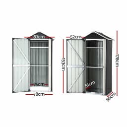 Outdoor Steel Storage Cabinet Garden Shed Lockable Tool Cupboard with Adjustable Shelves