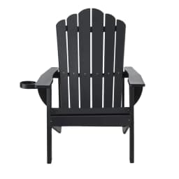 Black HDPE Adirondack Outdoor Beach Chair Patio Garden Sun Lounge Furniture