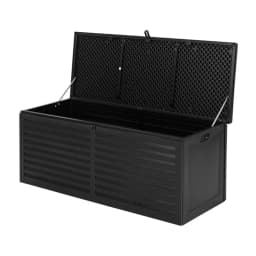 390L Lockable Outdoor Storage Box Garden Bench Shed Tool Toy Container All Black