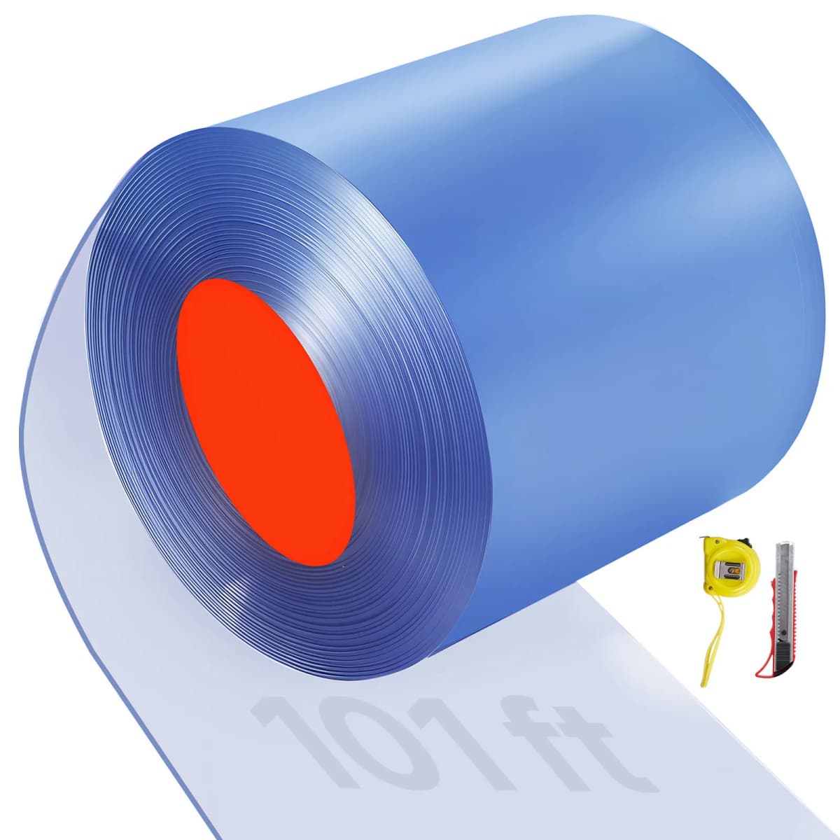 SucceBuy 101ft x 12in Clear PVC Strip Curtain Bulk Roll Plastic Door Strip Walk in Freezer Cooler Curtain Strips for Supermarket