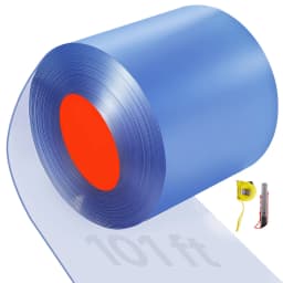 SucceBuy 101ft x 12in Clear PVC Strip Curtain Bulk Roll Plastic Door Strip Walk in Freezer Cooler Curtain Strips for Supermarket