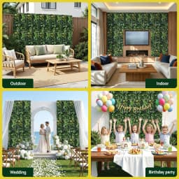4PCS Artificial Boxwood Wall Panels 40x60cm Green Hedge Backdrop Garden Fence Decor