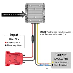Power Wheels Battery Adapter DC 12V 20A 240W Buck Converter Regulator For Step Down Converter 1Set