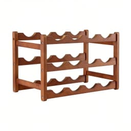 Bamboo 3 Tier Wine Rack Display Storage Organizer 12 Bottle Walnut Finish