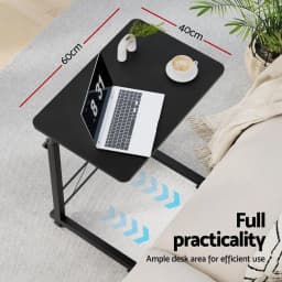 Adjustable Laptop Desk Table 60CM Black Foldable Portable Bed Table for Home Office Study Computer Tray Stand