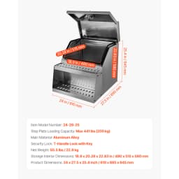 SucceBuy 18 x 27.5 x 25.4/24 x 27.5 x 25.4in Semi-Truck Step Tool Box with T-Handle Lock & Keys for Semi Trucks Flatbed Trailers