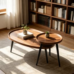 Modern Nesting Coffee Table Set of 2 for Living Room Bedroom Office Cafe Decor End Side Tables Night Stand Furniture