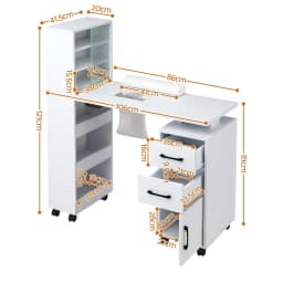 Manicure Table Nail Desk with Built in Dust Collector Salon Station with Drawers Shelves and Wrist Cushion White