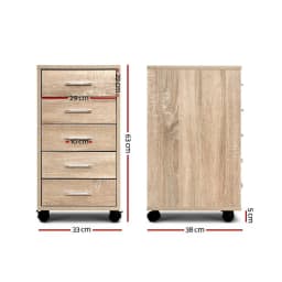 5 Drawer Metal Filing Cabinet Office Storage Organizer Lockable Vertical Cabinet for Home Office Document Storage