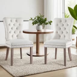 Modern Beige Velvet Dining Chairs Set of 2 Upholstered Accent Side Chairs with Sturdy Metal Legs for Kitchen Living Room Dining Room