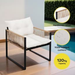 4 Piece Outdoor Patio Sofa Set with Table and Chairs Garden Furniture for 4 Persons