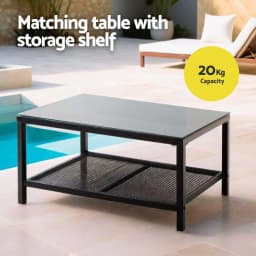 4 Piece Outdoor Patio Sofa Set with Table and Chairs Garden Furniture for 4 Persons