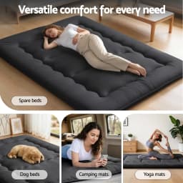 10cm Japanese Foldable Floor Mattress Washable Cover with Straps Futon Bed Pad Portable Tatami Sleeping Mat