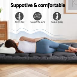 10cm Japanese Foldable Floor Mattress Washable Cover with Straps Futon Bed Pad Portable Tatami Sleeping Mat